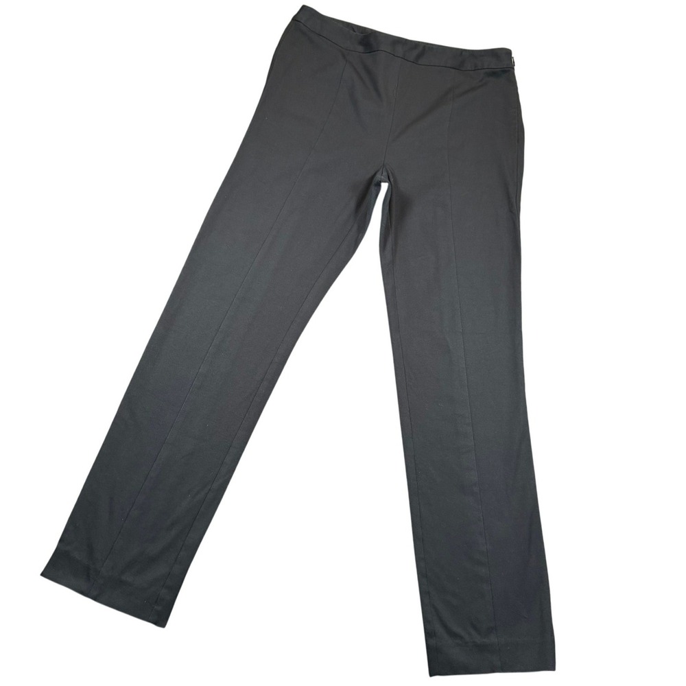 Gallia Moda Dress Pants Womens 8 Black Stretch Seam Detail Slim Office Trousers